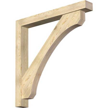 Ekena Millwork Legacy Block Rough Sawn Bracket w/ Offset Brace, Douglas Fir, 6"W x 48"D x 48"H BKT0604X48X48LEC05RDF